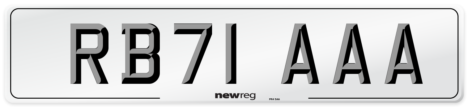 RB71 AAA Number Plate from New Reg